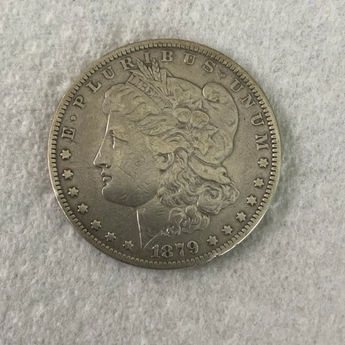 1879 Morgan Silver Dollar $1 Coin Circulated 0.9 Fineness Uncertified US Silver