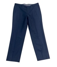 Hugo Boss 36x30 Leenon1 Navy Blue Check Wool Dress Suit Pants Trousers Stretch