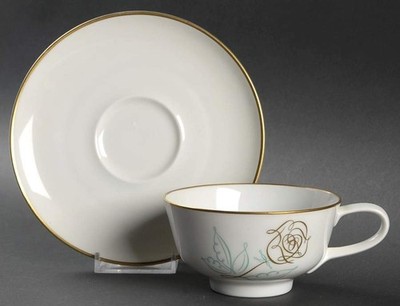 Easterling Spencerian Rose Cup & Saucer 6548219