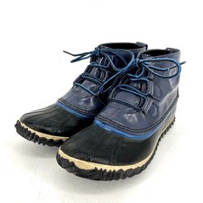 Botas impermeables Sorel para mujer 8 azul marino charol Out n About cuero al tobillo pato