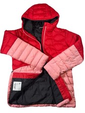 Girls Pink And Red Color Block Columbia Puffer Winter Coat NWOT Kids 14/16