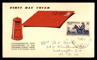 Mayfairstamps Australia FDC 1949 Letter Carrier UPU 75 Yrs First Day Cover ccb_3