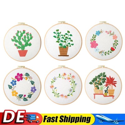 7 inch DIY Plants Needlework Cross Stitch Kit Embroidery Home Wall Decor Gift
