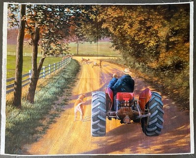 David Textiles Cotton Panel / Farm Tractor Country - 35'' x 44''