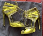 Tom Ford Silver Metallic Leather Pointed Toe Ankle Strap Buckle Heels 8 — photo 2