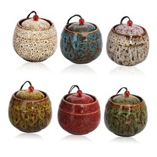 Small Urns for Human Ashes Set of 6, Decorative Cremation Keepsakes Multicolor