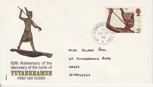 GB Stamps First Day Cover 50th Anniv. Tutankhamun Tomb discovery PHILART 1972