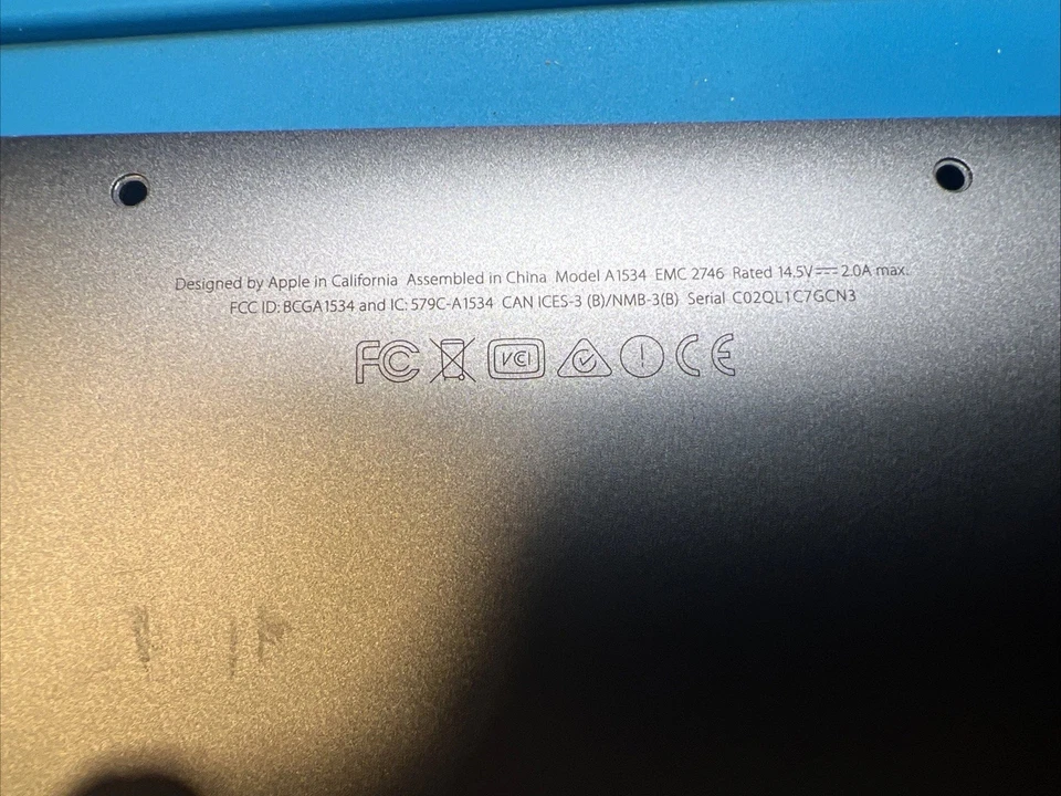 Funda Inferior Batería para MacBook A1534 12" - 2016 2017 - 661-04856 - 661-06789 Foto 3 de 4