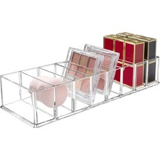Acrylic Makeup Organizer with 8 Detachable Compartments Cosmetic Storage Display