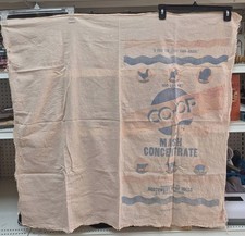Vintage Pink Feed Sack Fabric Lot Mash Concentrate 100 lbs Northwest Co‑Op Mill