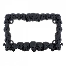 Black Skull Motorcycle License Plate Frame