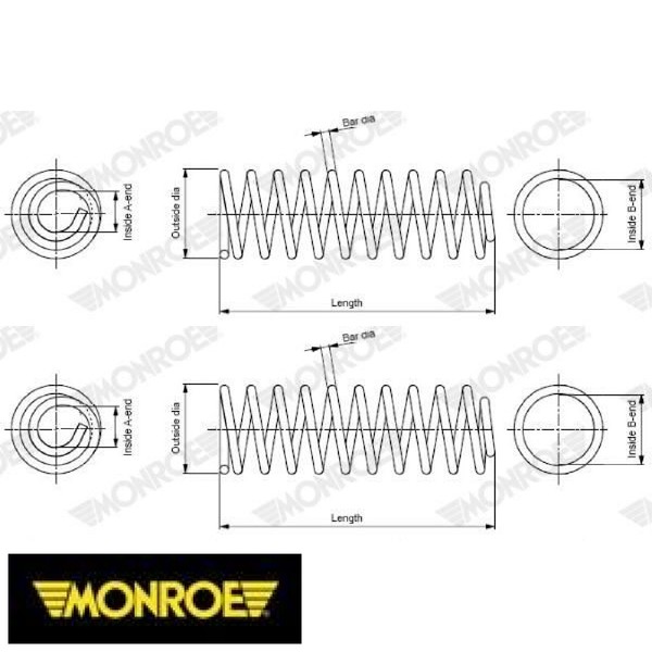 2X Fahrwerksfeder Monroe SP4041 2 Federn Satz Federnsatz FüR Kia-image