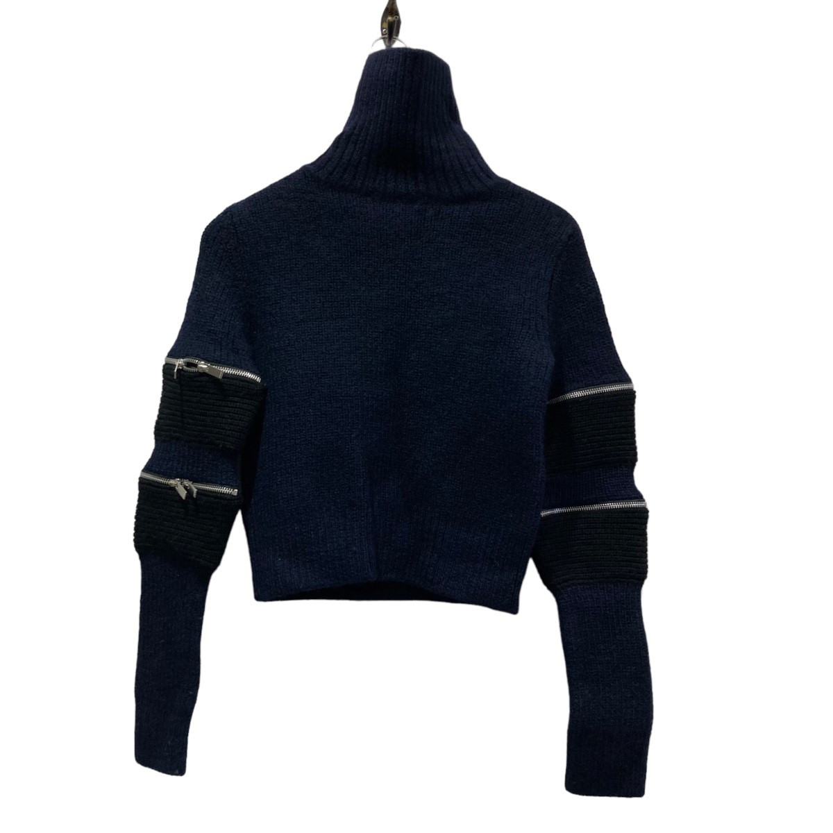Used sacai 20Aw Wool Zip Sleeve Turtleneck Knit Navy Size 3 Used sacai 20Aw Wool Zip Sleeve Turtleneck Knit Navy Size 3