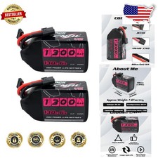 2-Pack 1300mAh 6S 22.2V Lipo Batteries 130C XT60 FPV Drones