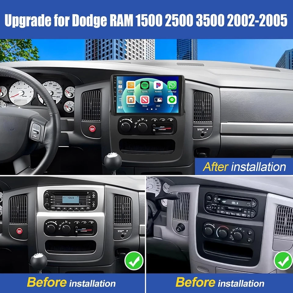 Radio estéreo de coche de 9"" Carplay GPS FM para Chrysler Grand Voyager-2001 2002 2003 Foto 3 de 4