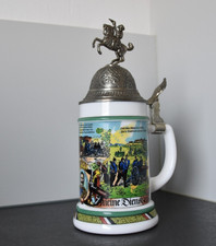 Bierkrug BMF Reservistenkrug Zinndeckel - guter Zustand Sammlerst&uuml;ck