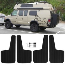 4pcs Wide Rally Mud Flaps Splash Guard Rubber For Ford E150 E250 E350 E450 Van