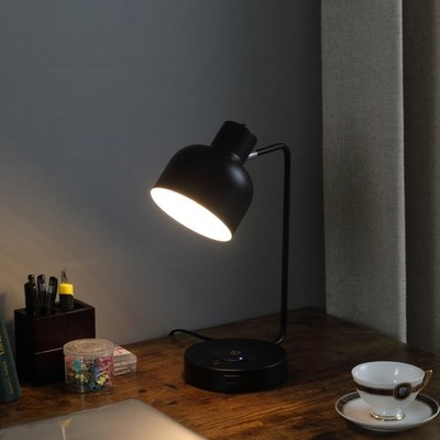 In Vadim Black Adjustable Desk Task Table Lamp W/ Charging USB Port Station