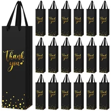 30 Pcs Wine Bottle Gift Bag with Handle 4.3x3.5x13.7 Liquor Paper Bag for Thank
