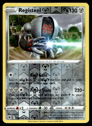 Registeel 108/189 Rare Astral Radiance Pokemon Reverse Holo Near Mint