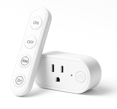 Remote Control Timer Outlet: Dual Gear Countdown (30min/2h) with Auto Shut Of...