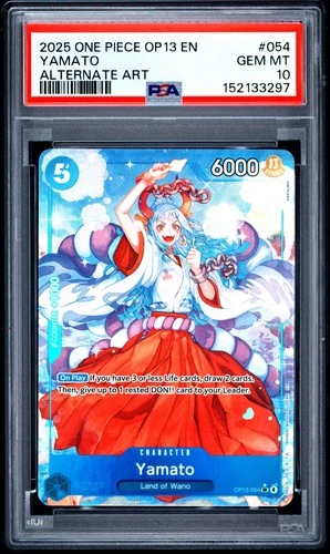 2025 ONE PIECE OP13-CARRYING ON HIS WILL ALTERNATE ART #054 YAMATO PSA 10