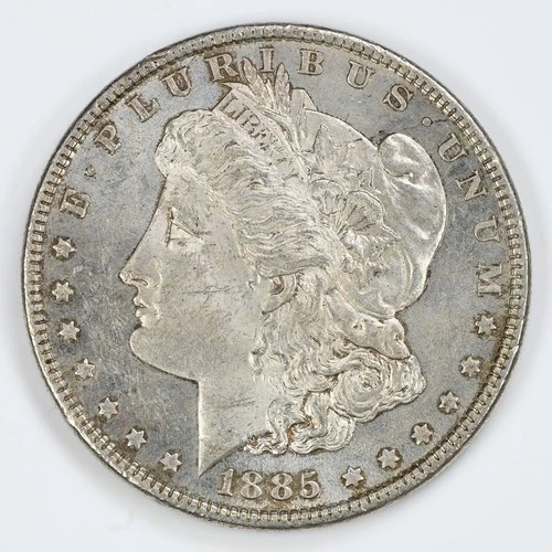 1885 PL Morgan Silver Dollar AU/UNC details $1