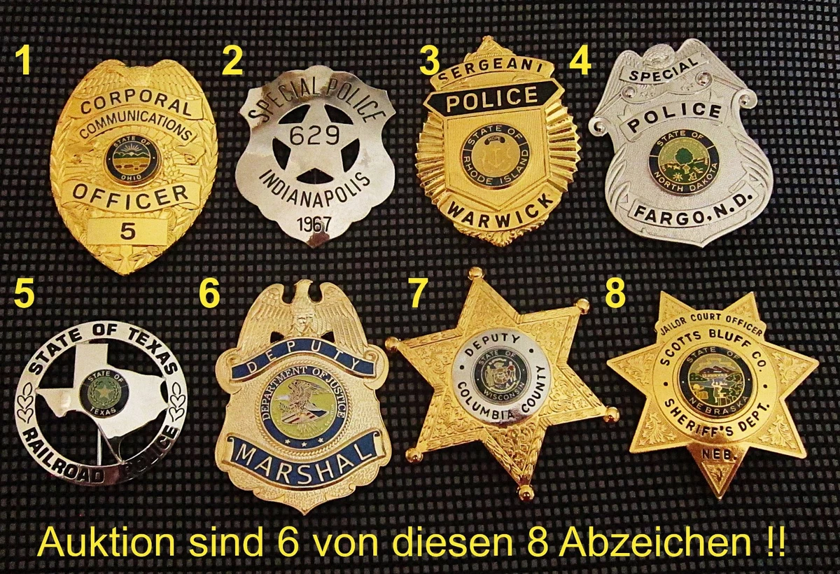 Obsolete badges, choose 6 x badges from 8 / 6 Abzeichen von 8 auswählen