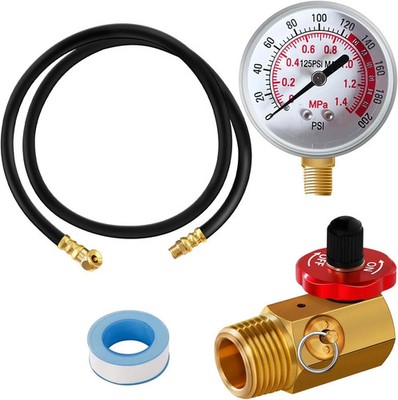 SUNROAD Air Tank Repair Kit, Includes Brass Manifold, 0-200 PSI Gauge, 4 Feet Ai