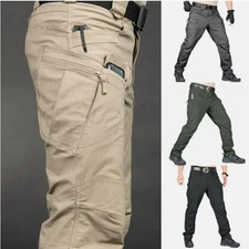 Tactical Cargo Pants Mens Military Hiking Outdoor Quick-Dry Waterproof Trousers