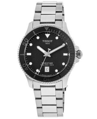 New Tissot Seastar 1000 Black Dial Steel Men's Watch T120.410.11.051.00