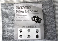 GENOVEGA Protection Bandana Six Way Use Mouth Neck Gaiter Grey One-Size NEW