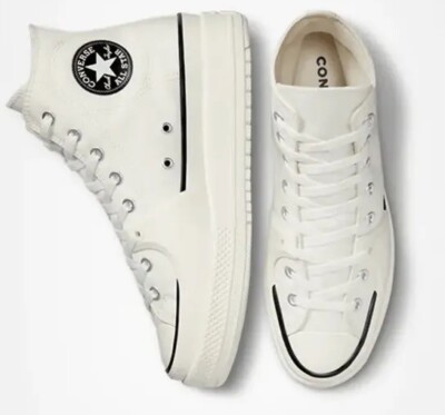 Converse Chuck Taylor All Star High Construct Vintage White Womens Sz 7.5 New