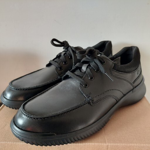 CLARKS DONAWAY EDGE MENS BLACK LEATHER LIGHTWEIGHT SHOES UK SIZE