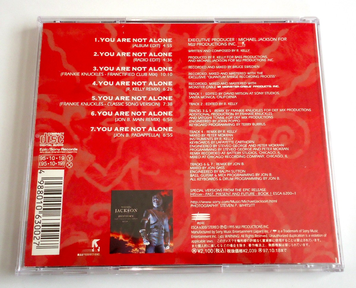 MICHAEL JACKSON You Are Not Alone JAPAN Maxi CD 1995 ESCA-6300 B01