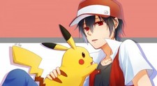 Pokemon anime pok mon red green pikachu fanart Pad Gaming Mat Desk