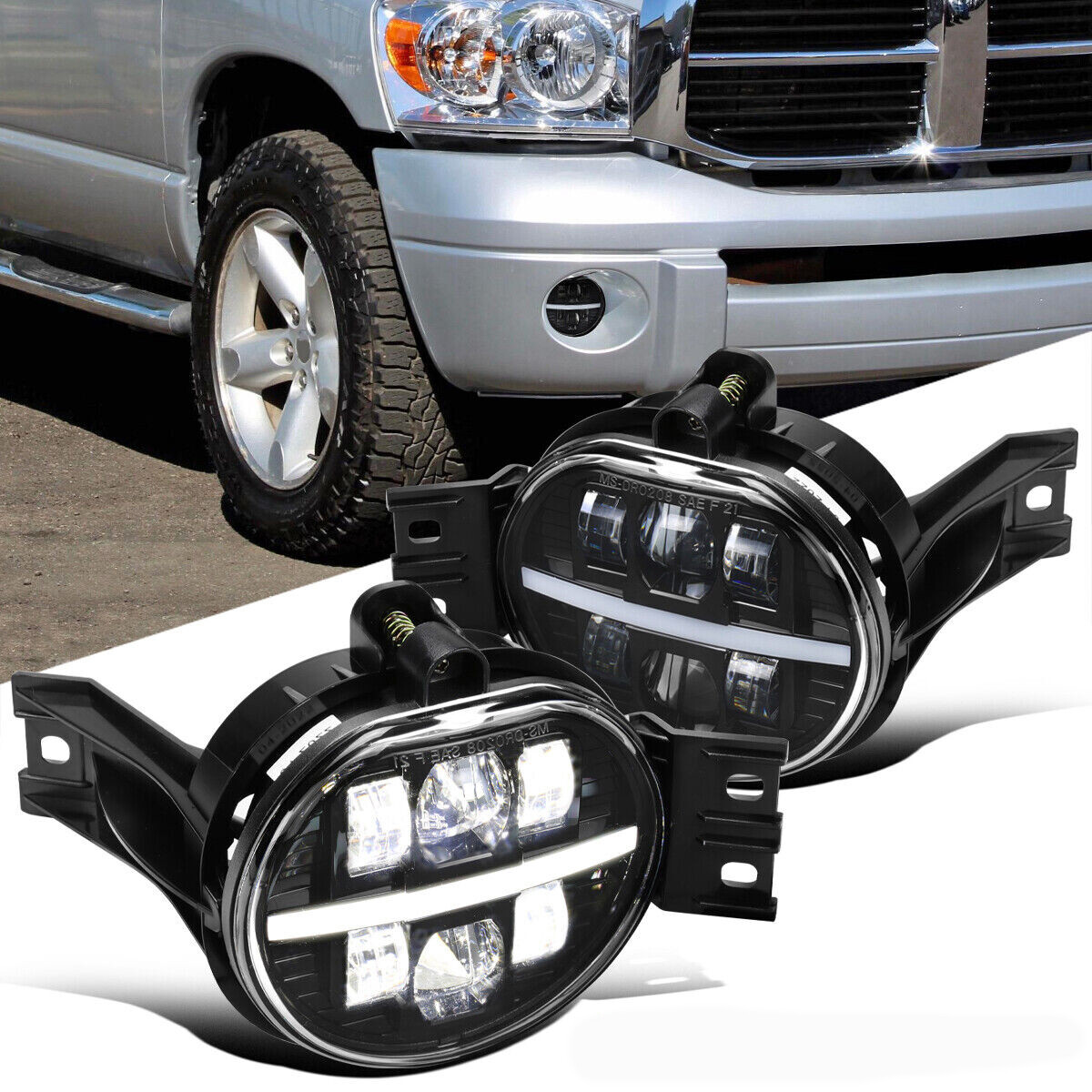 LED Fog Lights DRL Lamps For 2002-2008 Dodge Ram 1500 2003-2009 Ram 2500 3500 - Foto 12