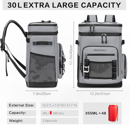 Hulongo Grande Refrigerante Isolato Impermeabile Portatile Borsa Termica a Prova - Imagen 2 de 7
