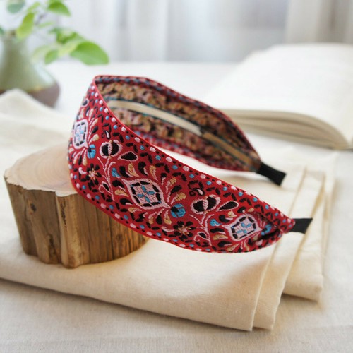 Diadema para el cabello bordada de mujer aro para cabello ancho simple dulce niña - Imagen 6 de 15