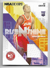 2022-23 PANINI HOOPS RISE N SHINE MATERIALS #RS-AG AJ GRIFFIN RC