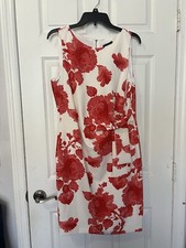 Tommy Hilfiger Sleeveless Red Floral Dress Size 12 NWT