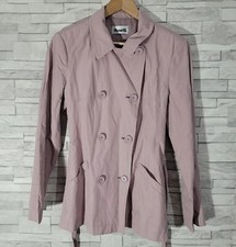 Vintage Overcoat Pink Size 12 Uk Belted Lightweight Mid Length Coat Rossetti
