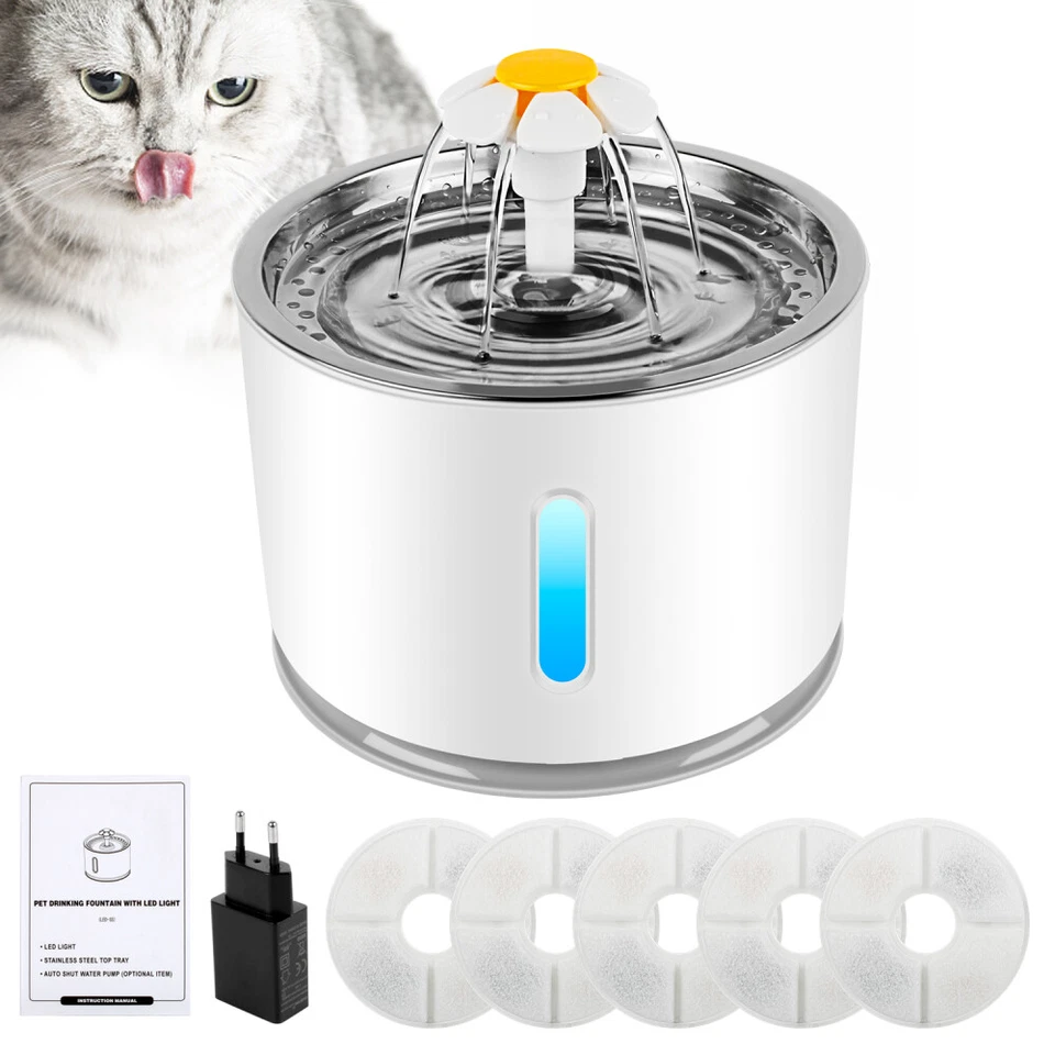 Wasserautomat Trinkbrunnen 2.4 L Wasserspender Haustierbrunnen für Katzen Hunde - Bild 1 von 4