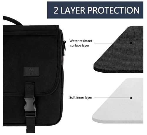 Messenger Bag for Men, Briefcases Lightweight Men's Laptop Bag 15.6 inch Water - Picture 8 of 8