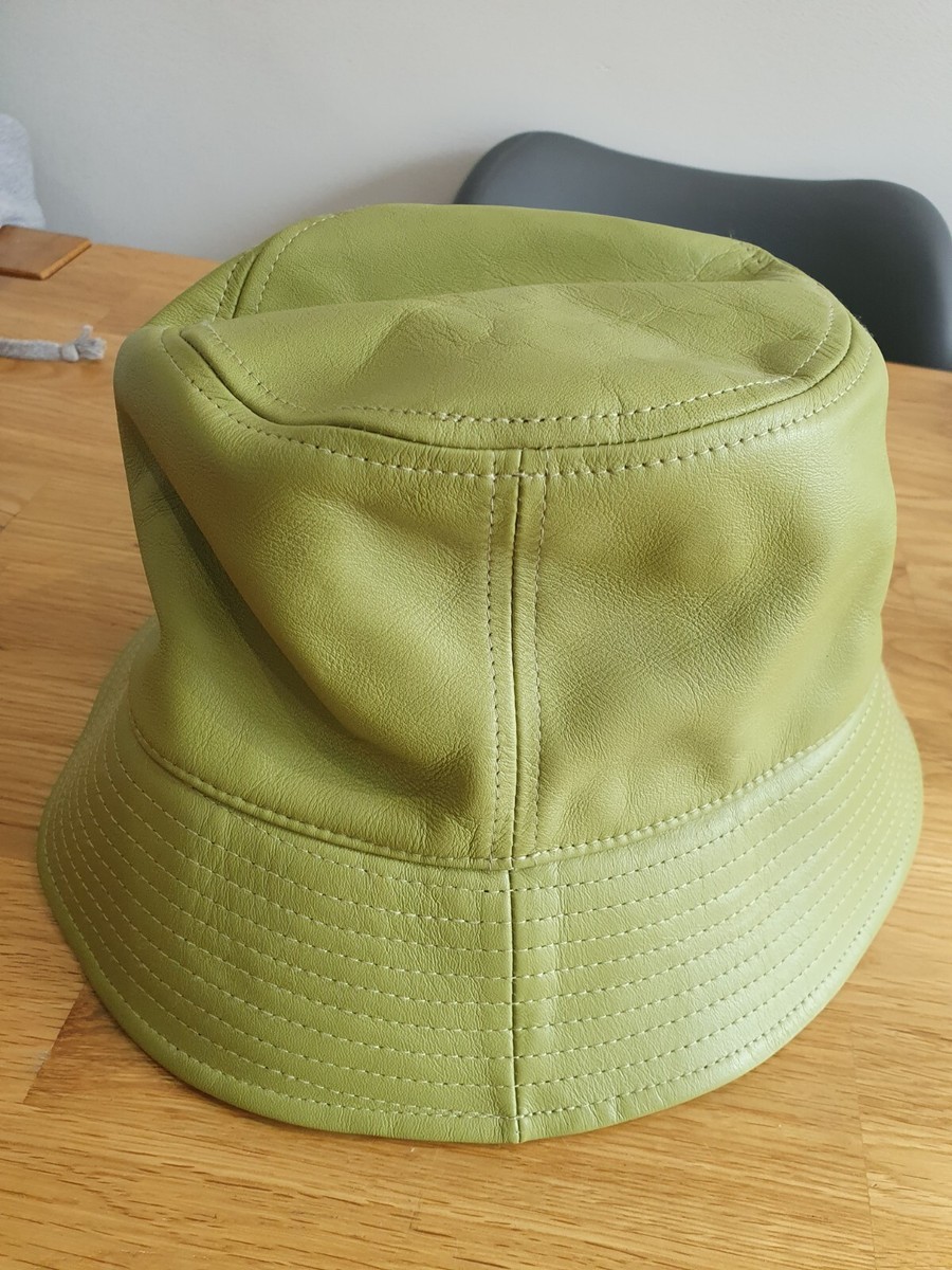Leather Cult Gia light green bucket hat Green Leather Bucket Hat — Handy Hats main image 4