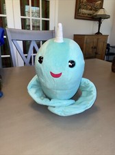 Fingerlings Hugs Narwhal Interactive Plush Stuffed Animal 13" Nikki Blue B2 