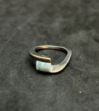 925 Sterling Square Larimar Ring 9.7mm Sz 8 - 6.0g