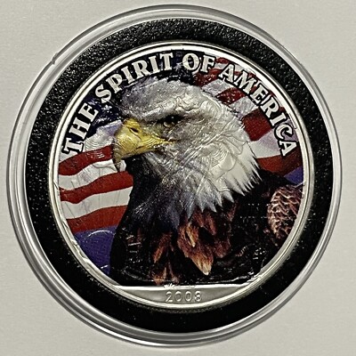 イーグル1ドル銀貨 2008年カラー \"SPIRIT OF AMERICA” イーグル1ドル銀貨 2008年カラー 