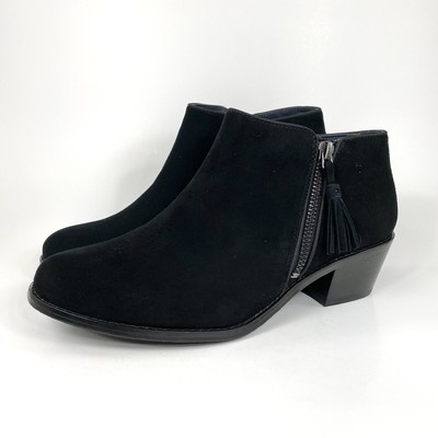 Vionic Women's Serena Black Suede Ankle Booties Boots Tassel Zip Size 7 | eBay