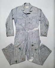 Vtg 50s BLUE BELL Denim Coveralls Chore Work Workwear Selvedge Indigo Sz 40 Reg